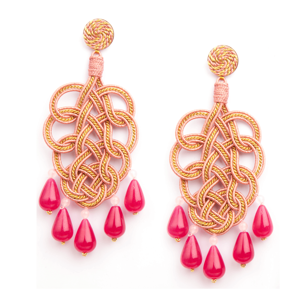 Pavone gold lamé earrings | Anna e Alex